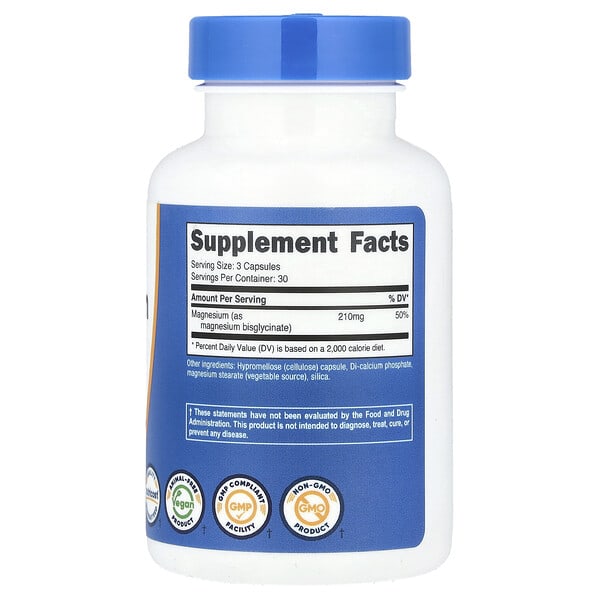 Nutricost, Magnesium Glycinate, 90 Capsules (70 mg per Capsule) 2 Nutricost, Magnesium Glycinate, 90 Capsules (70 mg per Capsule) - Ảnh 2