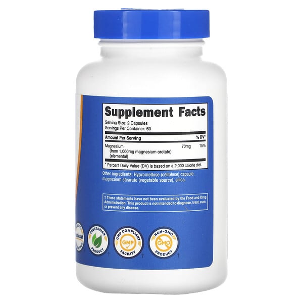 Alternative view of Nutricost, Magnesium Orotate, 120 Capsules (500 mg per Capsule)