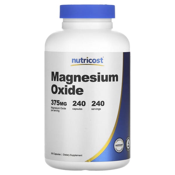 Nutricost, Magnesium Oxide, 375 mg, 240 Capsules 2 Nutricost, Magnesium Oxide, 375 mg, 240 Capsules