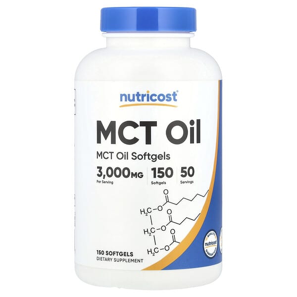 Nutricost, MCT Oil, 150 Softgels (1,000 mg per Softgel)