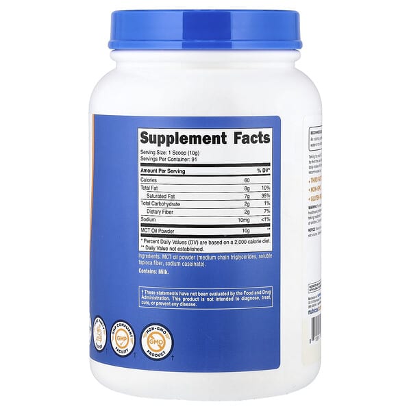 Alternative view of Nutricost, MCT Oil Powder, Unflavored, 32.4 oz (907 g)