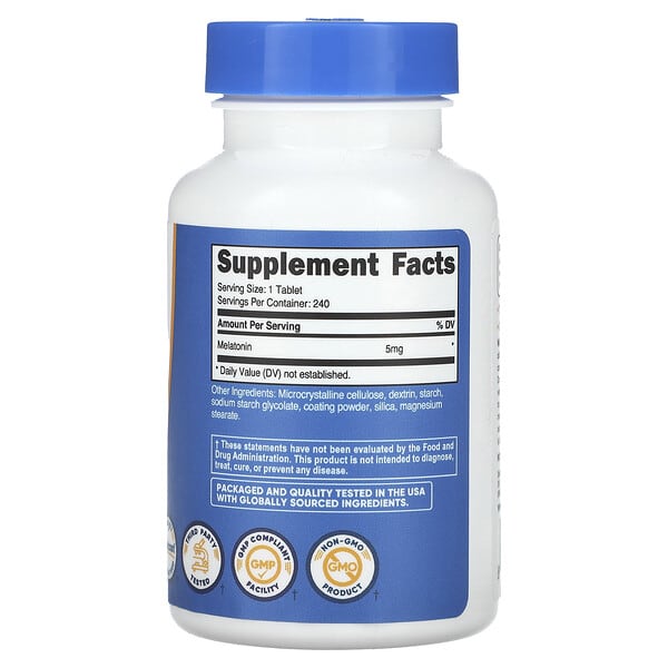 Alternative view of Nutricost, Melatonin, 5 mg, 240 Tablets