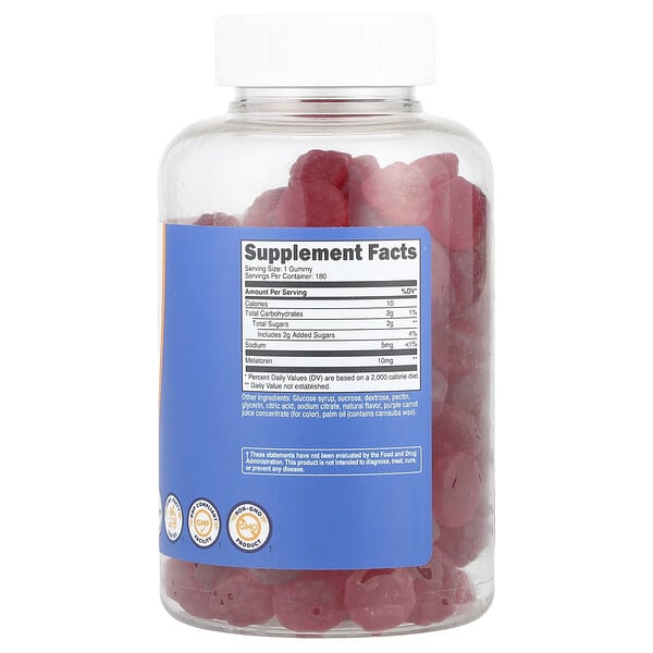 Alternative view of Nutricost, Melatonin Gummies, Strawberry, 10 mg, 180 Gummies