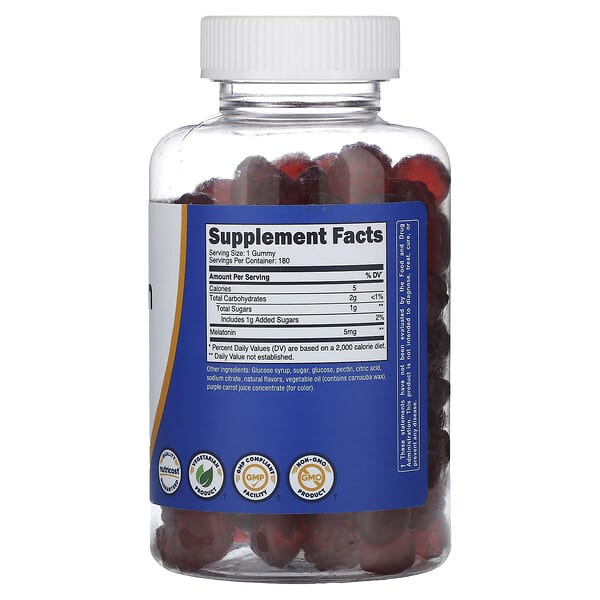 Alternative view of Nutricost, Melatonin, Strawberry, 5 mg, 180 Gummies