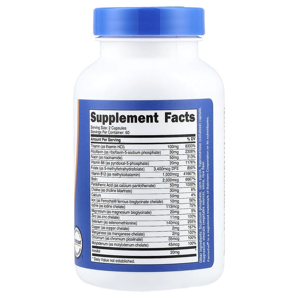 Alternative view of Nutricost, Methylated Vitamin B Complex, 120 Capsules