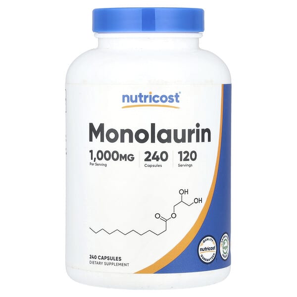 Nutricost, Monolaurin, 240 Capsules (500 mg per Capsule)