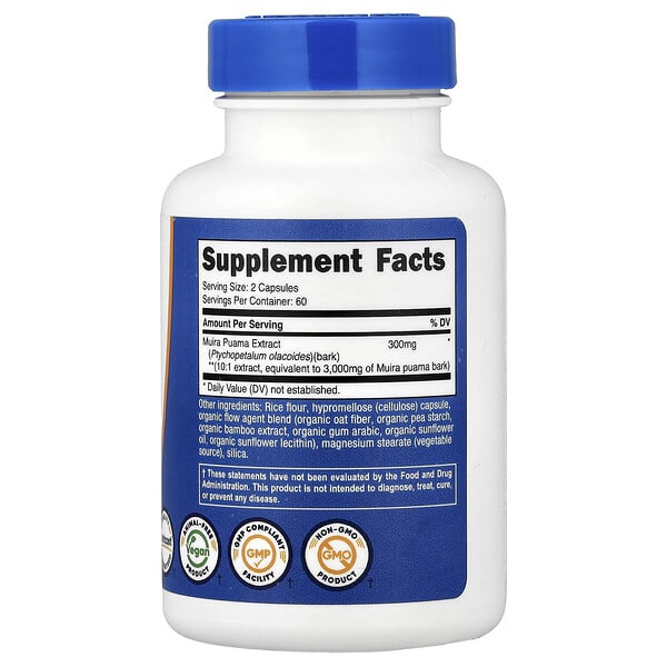 Alternative view of Nutricost, Muira Puama, 120 Capsules (150 mg per Capsule)