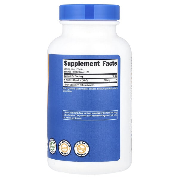 Alternative view of Nutricost, NAC, 1,000 mg, 120 Tablets