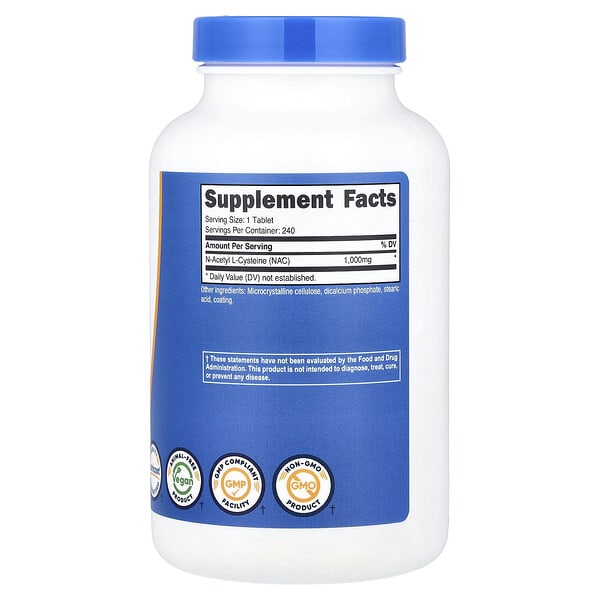 Alternative view of Nutricost, NAC, 1,000 mg, 240 Tablets