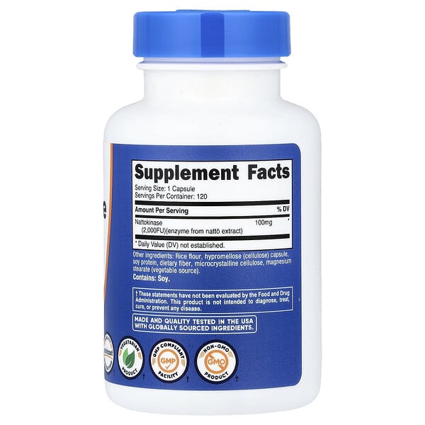 Alternative view of Nutricost, Nattokinase, 100 mg (2,000 FU), 120 Capsules