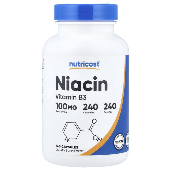 Nutricost, Niacin, 100 mg, 240 Capsules 3 Nutricost, Niacin, 100 mg, 240 Capsules