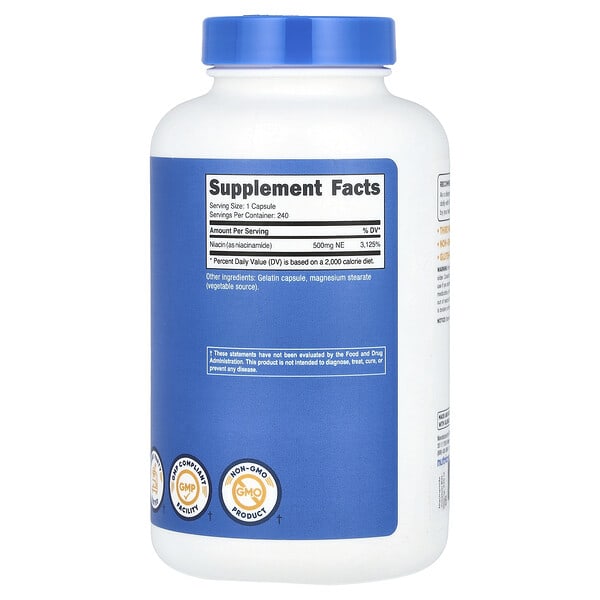 Alternative view of Nutricost, Niacinamide, 500 mg, 240 Capsules