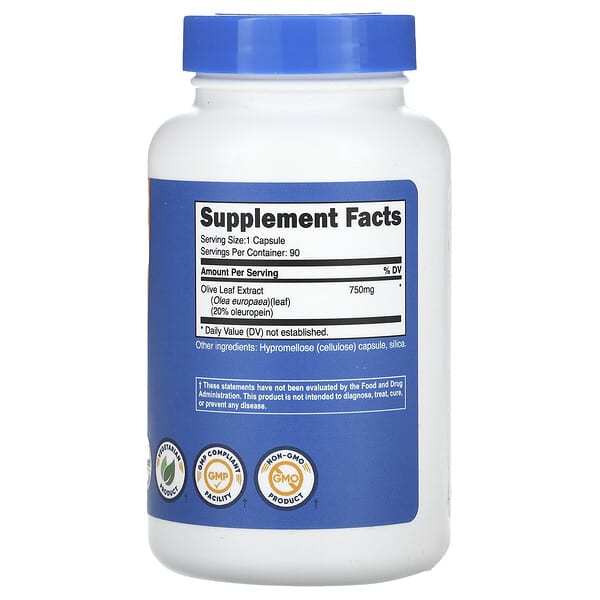 Nutricost, Olive Leaf Extract, 750 mg, 90 Capsules 2 Nutricost, Olive Leaf Extract, 750 mg, 90 Capsules - Ảnh 2