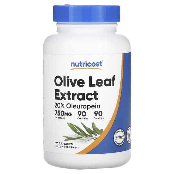 Nutricost, Olive Leaf Extract, 750 mg, 90 Capsules 4 Nutricost, Olive Leaf Extract, 750 mg, 90 Capsules