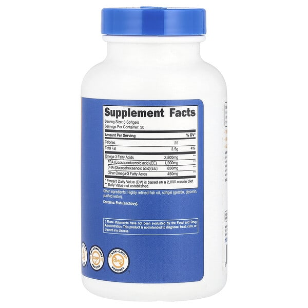 Alternative view of Nutricost, Omega-3, 90 Softgels (833 mg per Softgel)