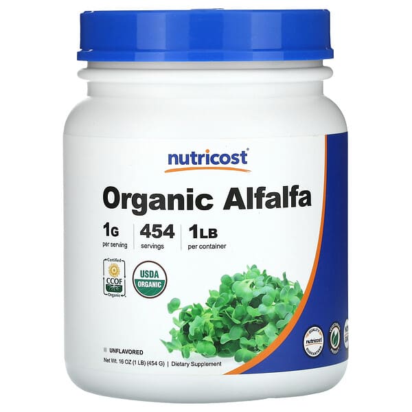 Nutricost, Organic Alfalfa Powder, Unflavored, 16 oz (454 g) 3 Nutricost, Organic Alfalfa Powder, Unflavored, 16 oz (454 g)