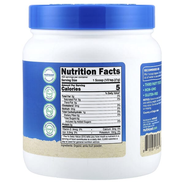 Alternative view of Nutricost, Organic Amla, Unflavored, 16.2 oz (454 g)