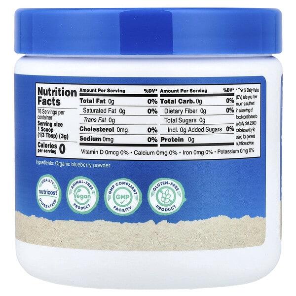 Alternative view of Nutricost, Organic Blueberry Powder, Unflavored, 8.1 oz (227 g)