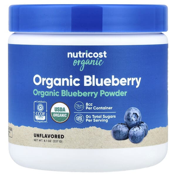 Nutricost, Organic Blueberry Powder, Unflavored, 8.1 oz (227 g)