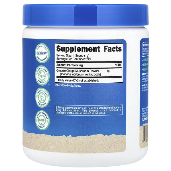 Alternative view of Nutricost, Organic Chaga Mushroom, Unflavored, 8.1 oz (227 g)