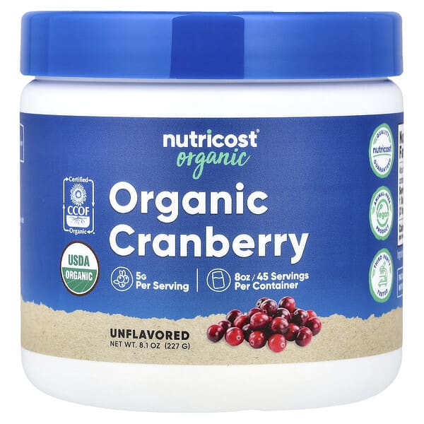 Nutricost, Organic Cranberry, Unflavored, 8.1 oz (227 g)