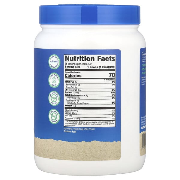 Alternative view of Nutricost, Organic Egg White Protein, Unflavored, 1 lb (454 g)