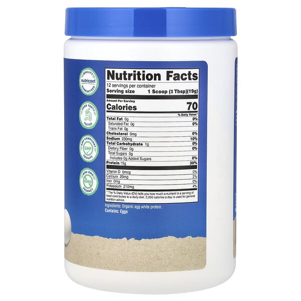 Alternative view of Nutricost, Organic Egg White Protein, Unflavored, 8.1 oz (227 g)