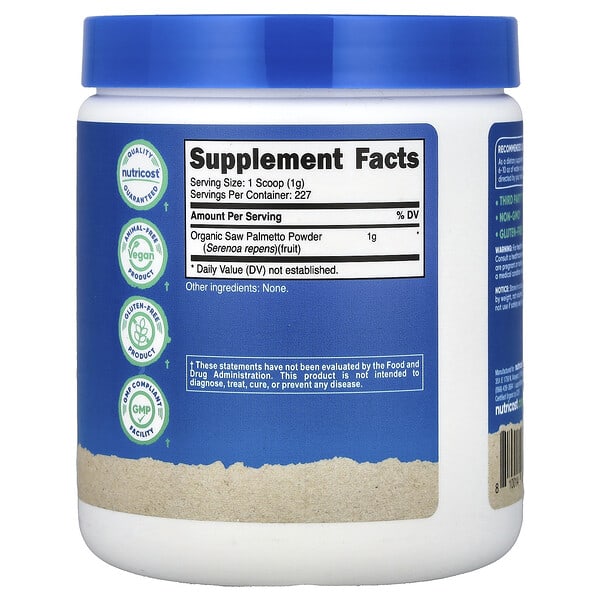 Alternative view of Nutricost, Organic Saw Palmetto, Unflavored, 8.1 oz (227 g)