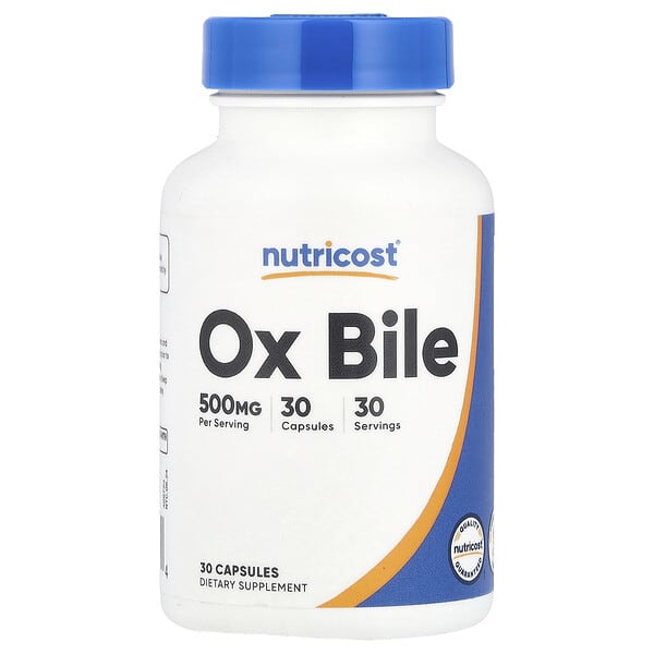 Nutricost, Ox Bile, 500 mg, 30 Capsules 2 Nutricost, Ox Bile, 500 mg, 30 Capsules