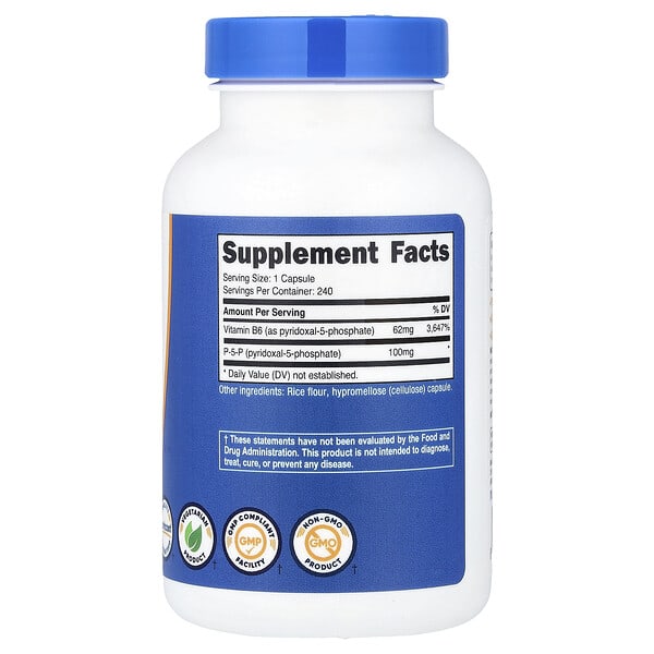 Alternative view of Nutricost, P-5-P, 100 mg, 240 Capsules