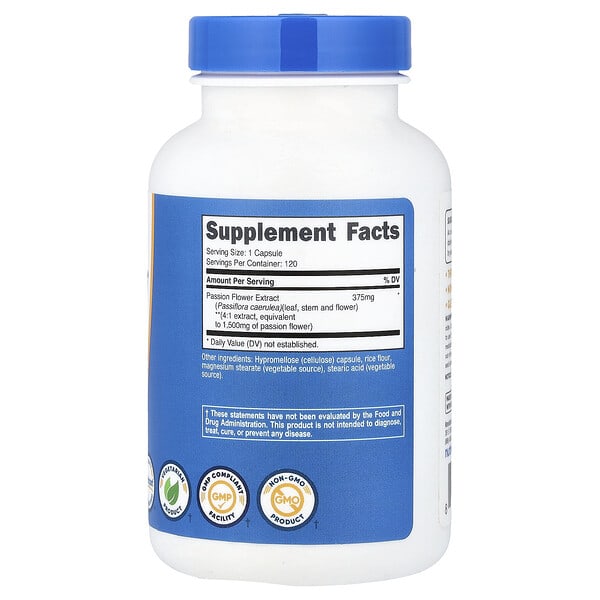 Alternative view of Nutricost, Passion Flower Extract, 1,500 mg, 120 Capsules