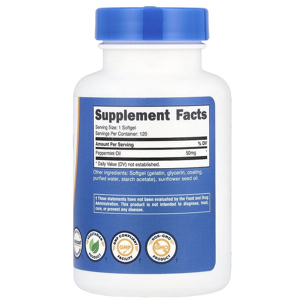 Alternative view of Nutricost, Peppermint Oil, 50 mg, 120 Softgels