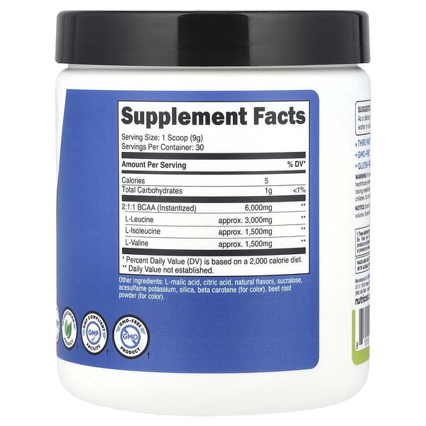 Alternative view of Nutricost, Performance, BCAA, Peach Pear, 9.6 oz (270 g)