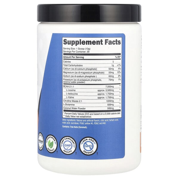 Alternative view of Nutricost, Performance, BCAA+, Peach Rings, 13.5 oz (378 g)
