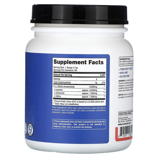 Alternative view of Nutricost, Performance, BCAA, Raspberry Lemonade, 2.2 lb (990 g)