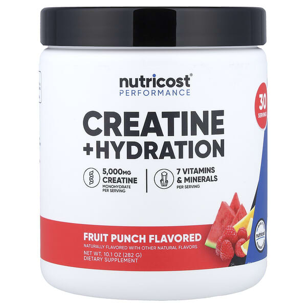 Nutricost, Performance, Creatine + Hydration, Fruit Punch, 10.1 oz (282 g)