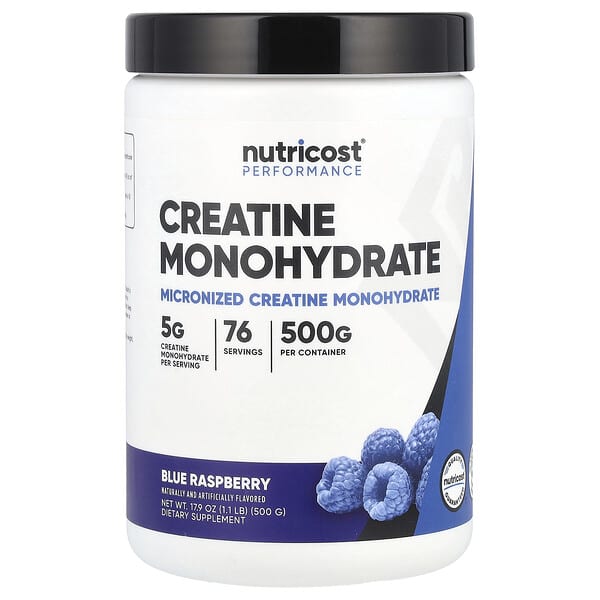 Nutricost, Performance, Creatine Monohydrate, Blue Raspberry, 17.9 oz (500 g) 2 Nutricost, Performance, Creatine Monohydrate, Blue Raspberry, 17.9 oz (500 g)