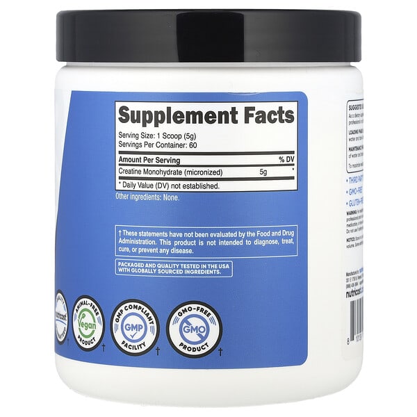 Alternative view of Nutricost, Performance, Creatine Monohydrate, Unflavored, 10.7 oz (300 g)