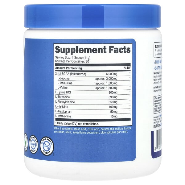 Alternative view of Nutricost, Performance, EAA, Blue Raspberry, 11.8 oz (330 g)