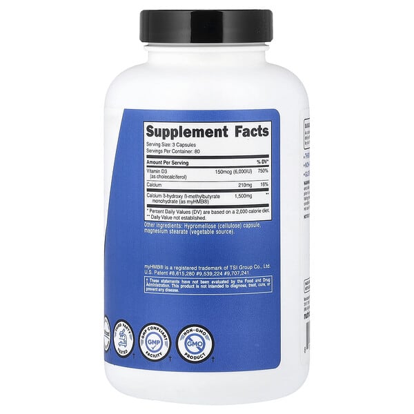 Alternative view of Nutricost, Performance, HMB + Vitamin D3, 240 Capsules