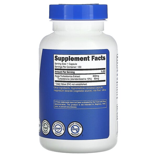 Alternative view of Nutricost, Performance, Turkesterone, 600 mg, 120 Capsules