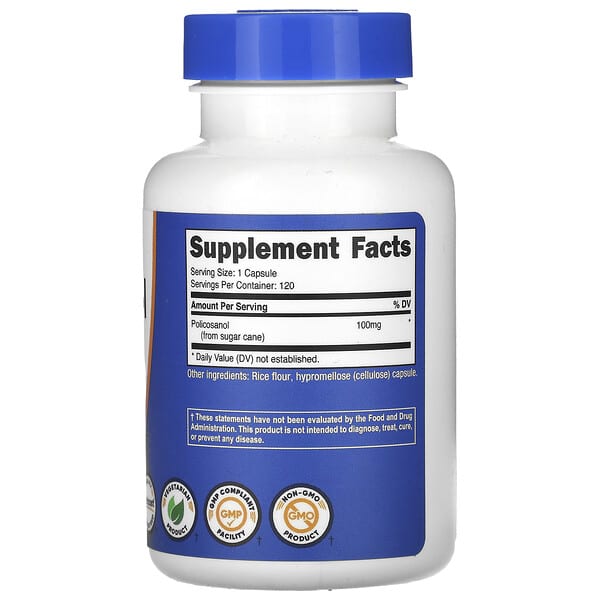 Alternative view of Nutricost, Policosanol, 100 mg, 120 Capsules