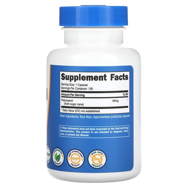 Alternative view of Nutricost, Policosanol, 40 mg, 120 Capsules