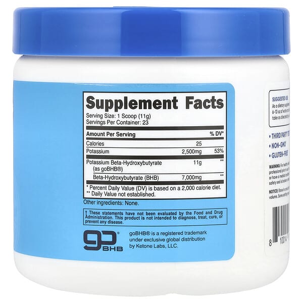 Alternative view of Nutricost, Potassium BHB, goBHB®, Unflavored, 8.9 oz (250 g)