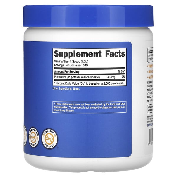 Alternative view of Nutricost, Potassium Bicarbonate, Unflavored, 16 oz (454 g)