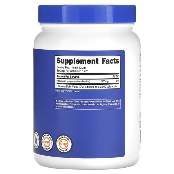 Alternative view of Nutricost, Potassium Chloride, Unflavored, 2.2 lbs (1 kg)