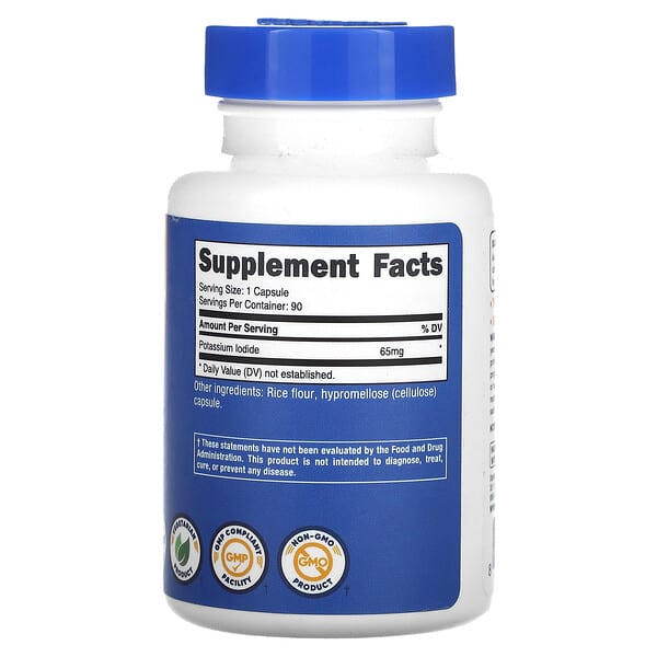 Alternative view of Nutricost, Potassium Iodide, 65 mg, 90 Capsules
