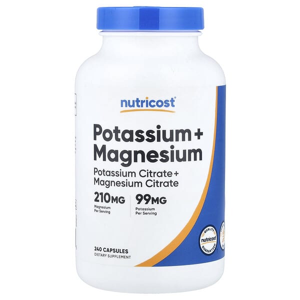 Nutricost, Potassium + Magnesium, 240 Capsules