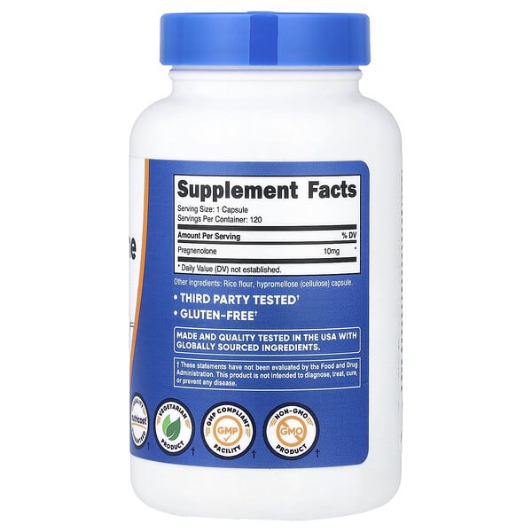 Alternative view of Nutricost, Pregnenolone, 10 mg, 120 Capsules