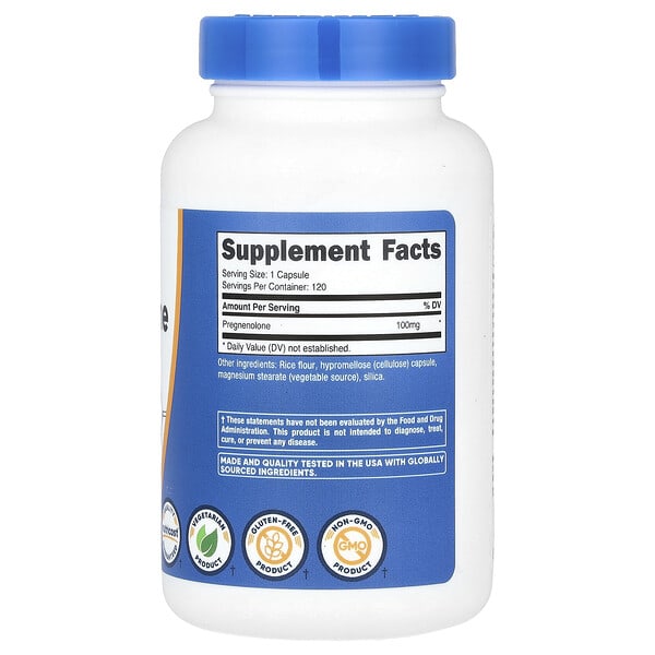 Alternative view of Nutricost, Pregnenolone, 100 mg, 120 Capsules